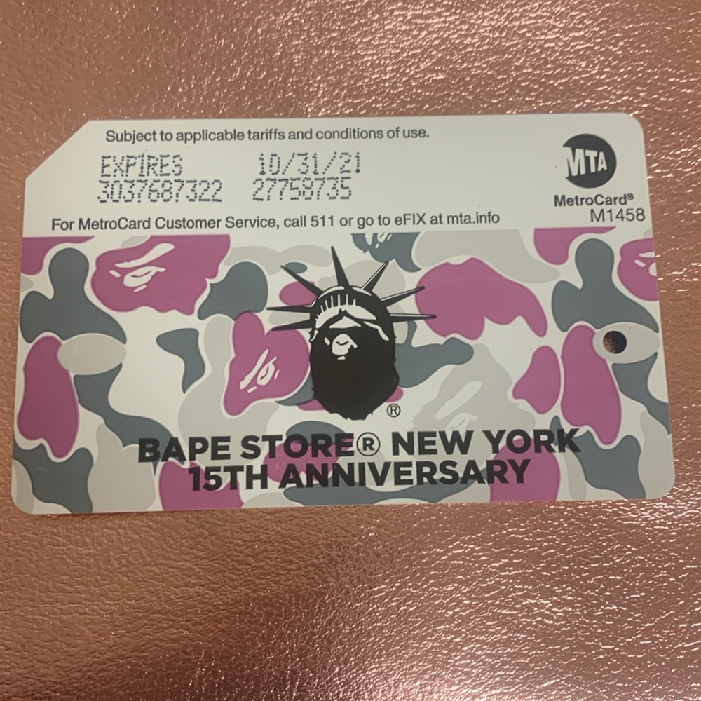 BAPE Store New York 15th Anniversary MetroCard